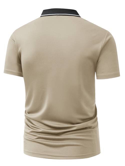3pcs wheat ear pattern mens outdoor golf equestrian casual shirt with short sleeves mature mens business casual breathable comfortable and quick drying suitable for spring and summer as an inner or outer layer