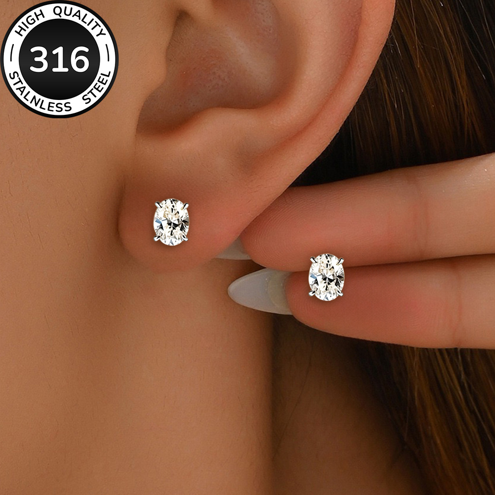 TEMU High-quality Stainless Steel Golden Earrings, Hypoallergenic, Fade-resistant, Comfortable And Versatile, Easy And Elegant, Suitable For Daily