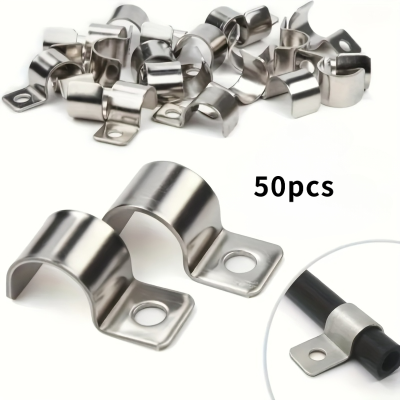 E-shop 50 Edelstahl Drahtkabelklemmen, Hochleistungs-Heavy-Duty Drahtklemmen, Einseitige Fahrradkabelclips, Universelle Drahtverarbeitung