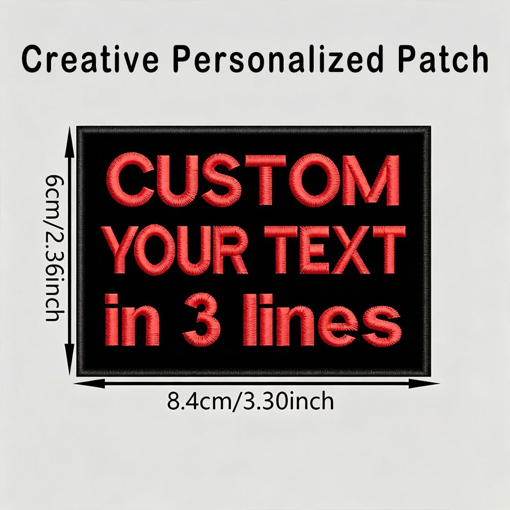 TEMU Custom Embroidered Patch, Personalized Name Or Text Badge, Iron-on And Sew-on Fabric Patch, Durable Washable Applique For Jackets, Backpacks,