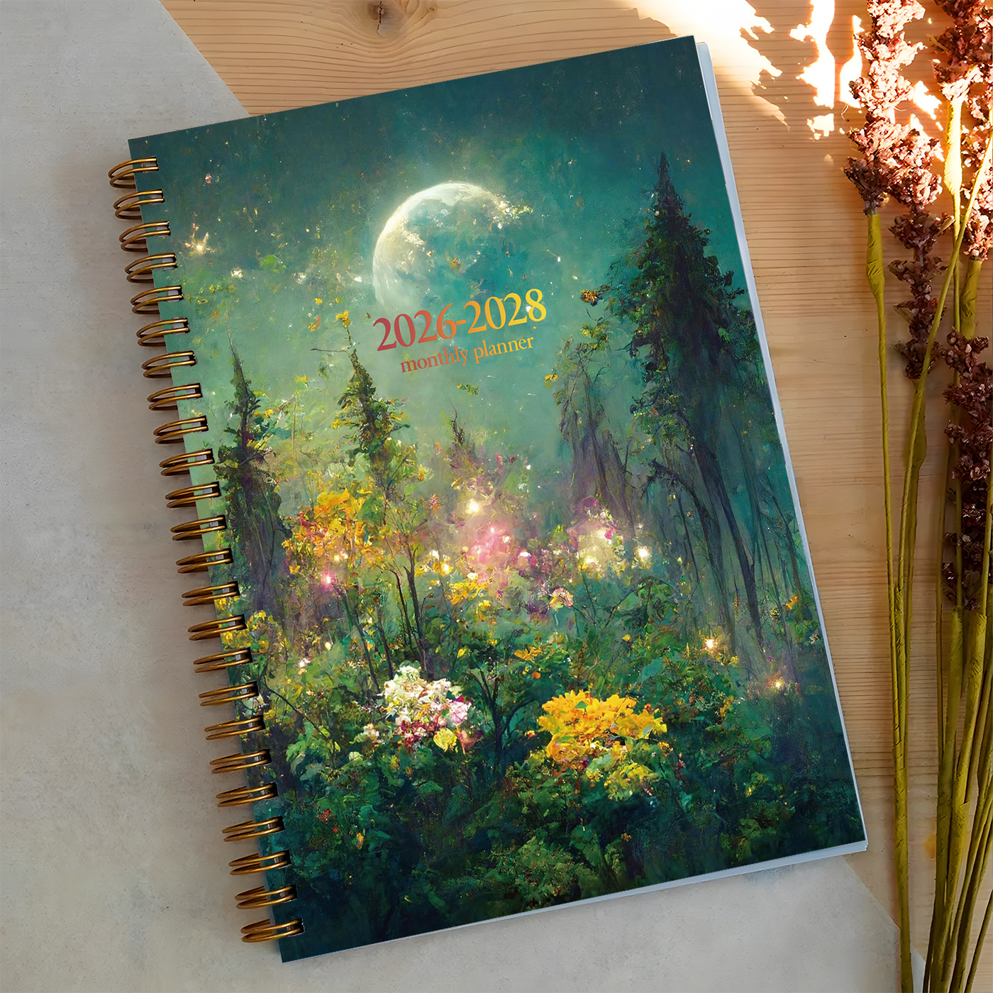 TEMU 1 Pack 3-year Monthly Planner 2026-2028 With Binding & Elegant Floral Cover - 5.5x8.3 Inch 3-year Calendar Planner Suitable For Teachers,