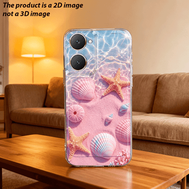 Funda para Teléfono - Carcasa Rosa Arena Estrella de Mar Fondo Marino Shallow para Vivo Y02S Y03T Y04 Y05 Y11D Y16 Y17S Y18 Y21D Y27 4G 5G Y29 4G Y29S Y31D Y35 Y36 Y39 Y100 4G Y200 Y400 5G V30 V30E V40 V40 Pro V50 V60 V70 X90 100 200 Fe 300 Pro Transparente
