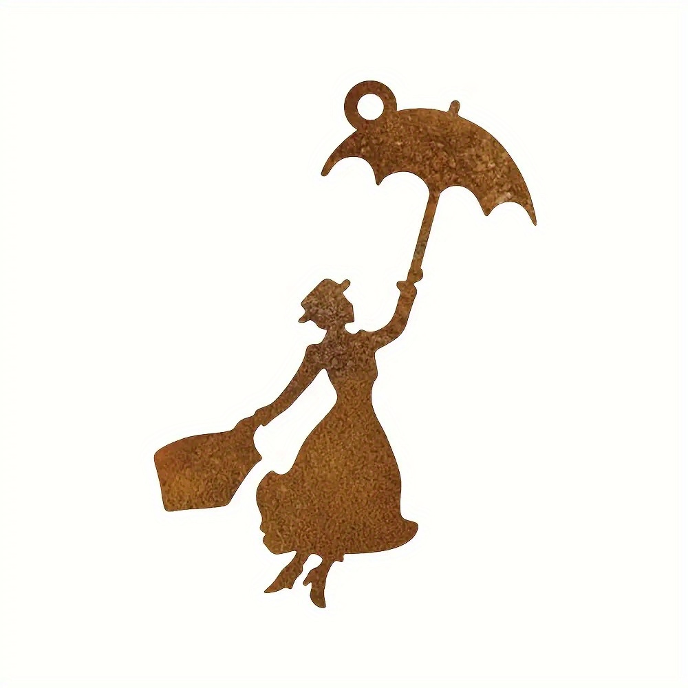 TEMU 1pc Vintage Rustic Wall Decor - Hanging Ornament With Umbrella, Suitable For Indoor/outdoor Christmas, Thanksgiving, Halloween Decoration -