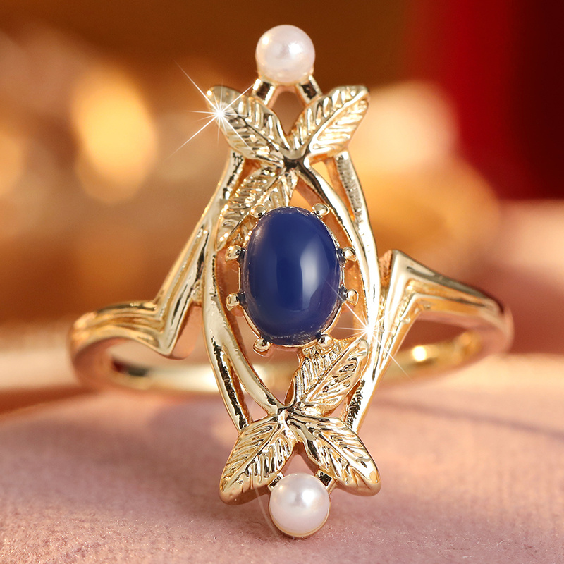 Women's Vintage Plated Leaf Hollow-Out Ring, Elegant Gift