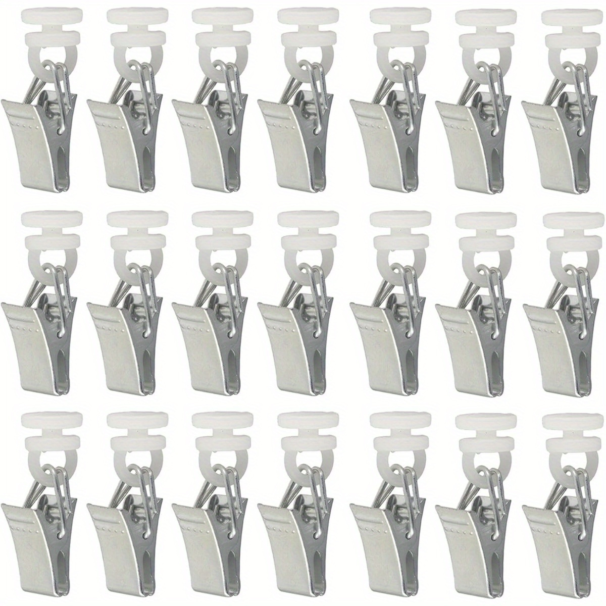 TEMU 100pcs Curtain Clips Metal Curtain Clips With Roller For Curtain Tracks, Shower Curtains, Door Curtains Silvery