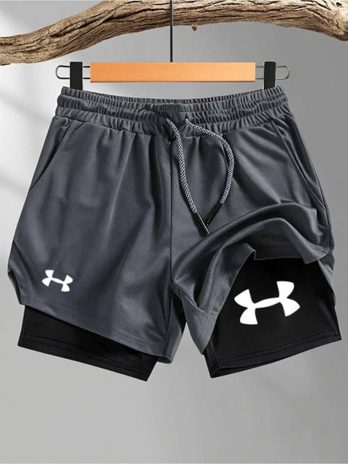 2025 new mens fitness training shorts summer 2 in 1 quick beach running shorts outdoor sportswear men shorts