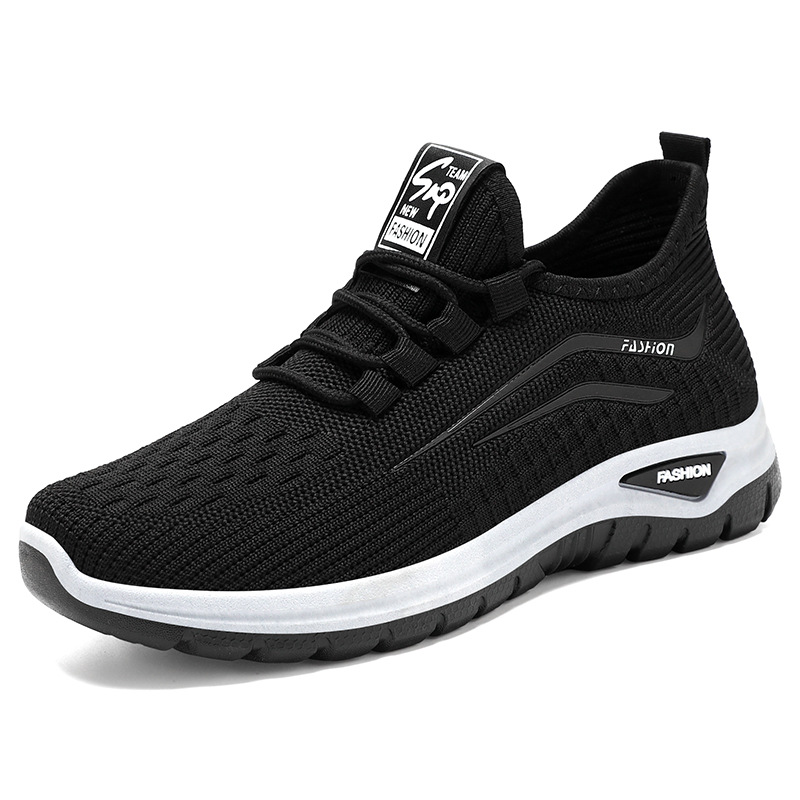 Image of Plus-size Women's Versatile Middle-aged And Elderly Mother Shoes, Knitted Breathable Flats, Women Shoes, Sneakers
