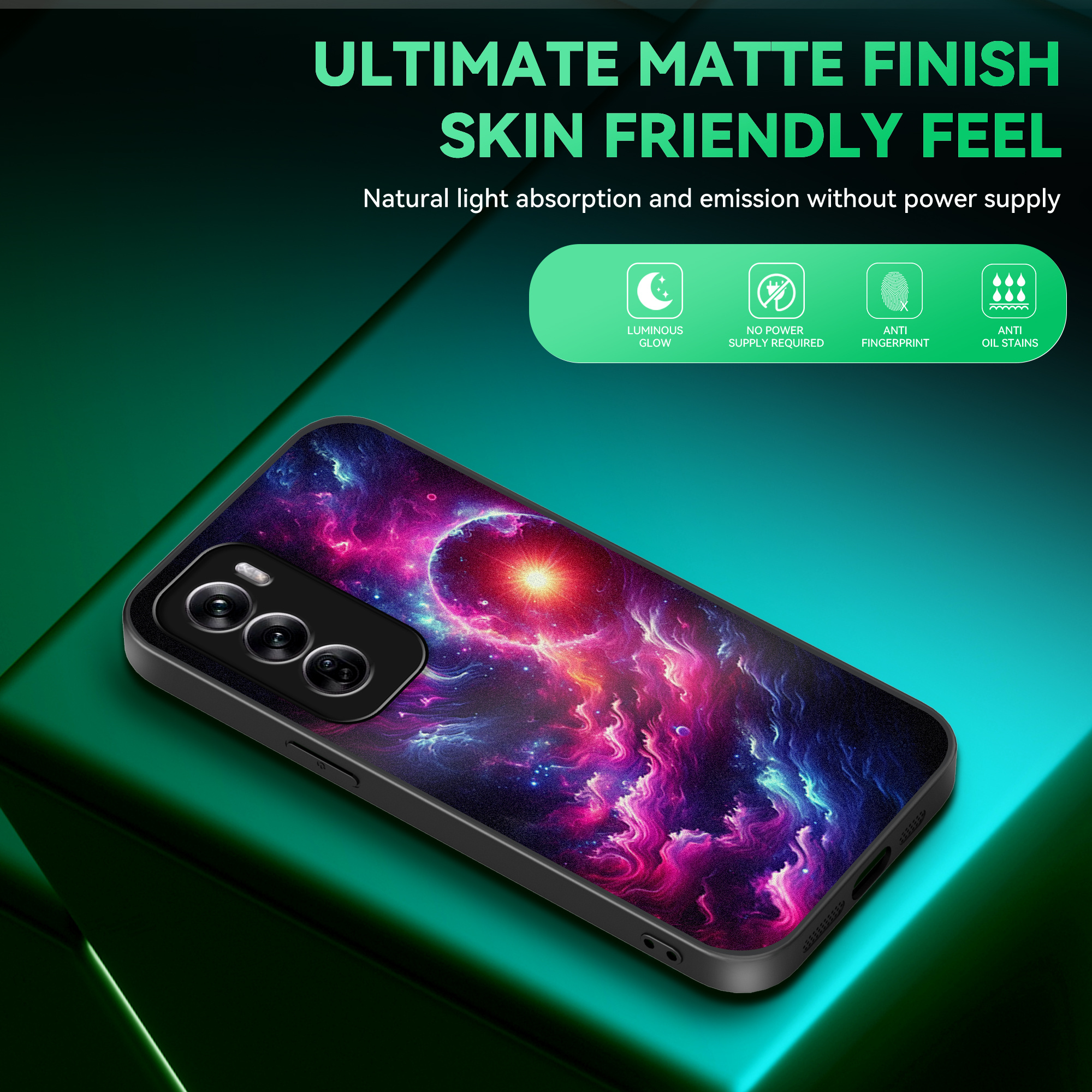 TEMU Light Phone Case, Sun Creative Pattern, Suitable For Oppo Reno13/reno 3/reno 4/reno 5/reno 6/reno 7/reno 8/reno 11/reno 12 Series, Cool And