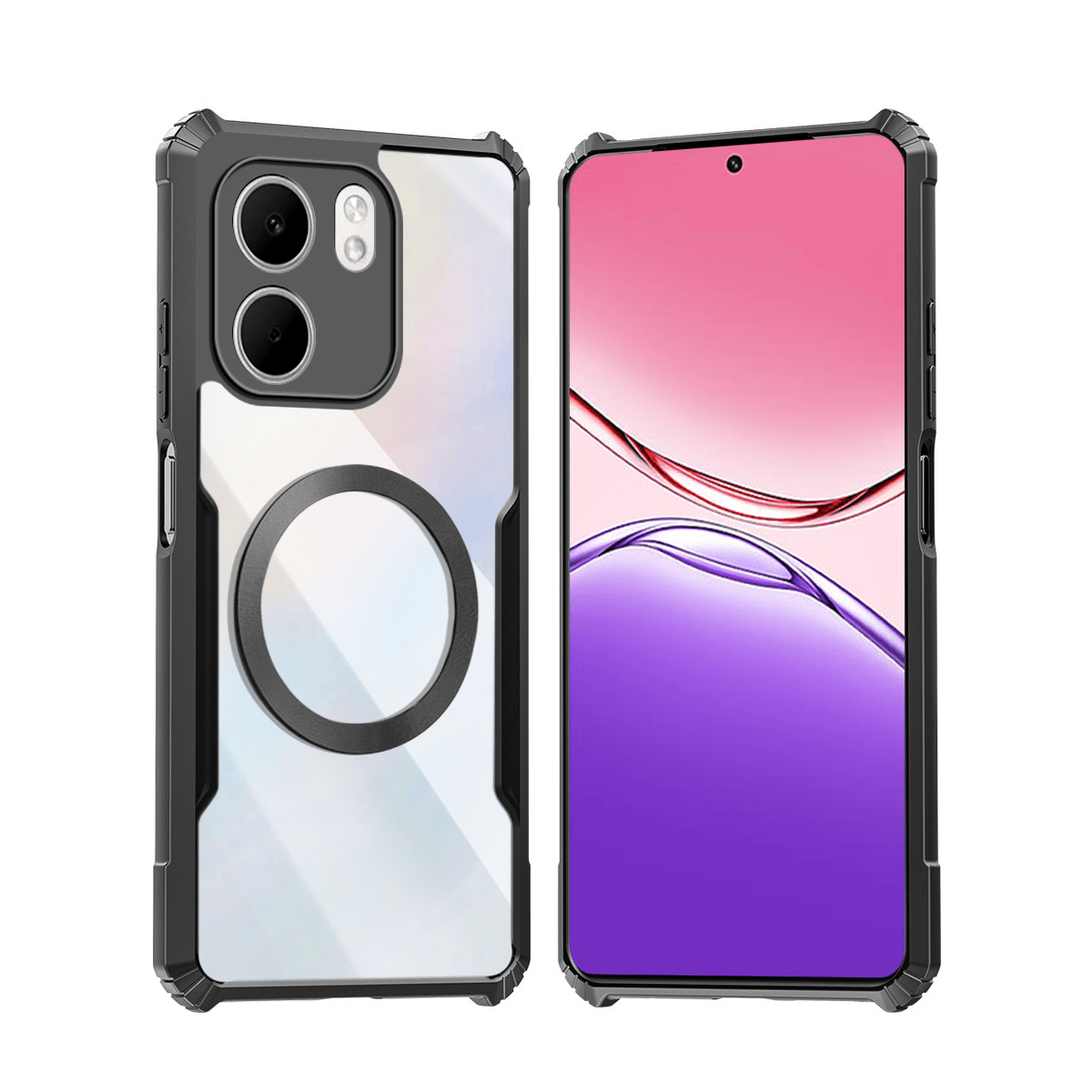 TEMU Phone Case: Compatible With Oppo A5x 4g/5g Phone Cases Magnetic Casing Shockproof Soft Cover Acrylic Transparent Back Protection Shell