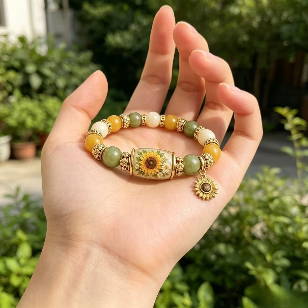 TEMU The 1pc/2pcs/3pcs Sunflower Power Bracelet, With Sunflower Enamel Jewelry, Is A Jewelry Designed For Women That Can Positive. An Ideal Birthday,