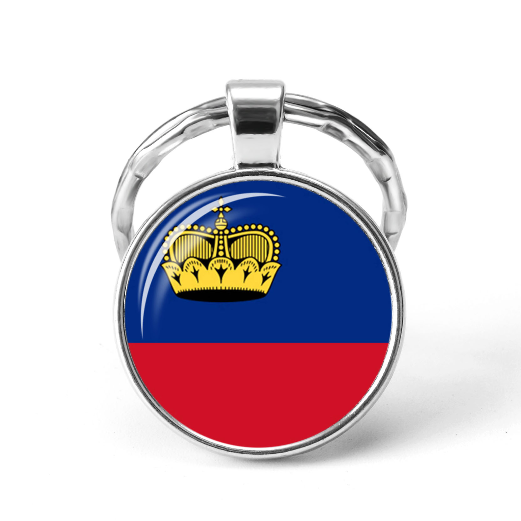 Schlüsselanhänger Monaco Mit Flagge – Gestickt, Ca. 3x9,5 Cm, Mit Metallring