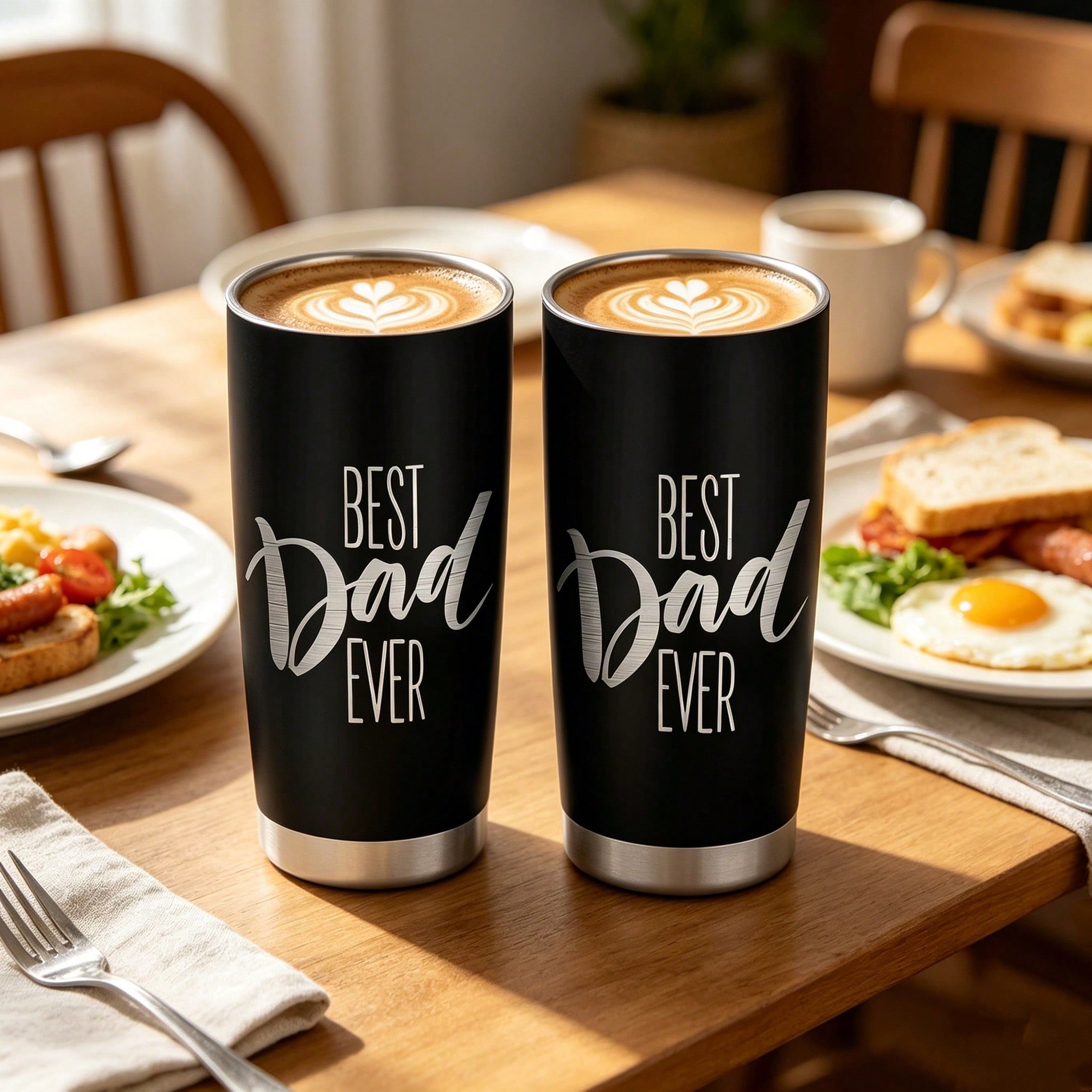 TEMU 1pc 20oz Stainless Steel Insulated Tumbler With Lid, Best Dad Travel Cup, Black Vacuum Tumbler For Men, Father's Day Gift For Dad Husband