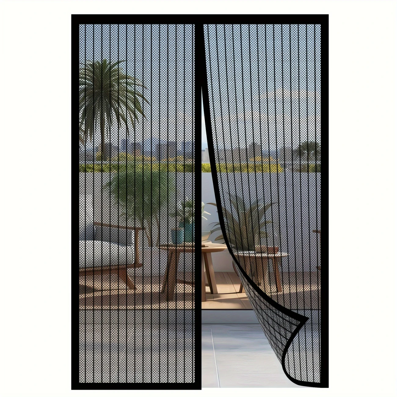 set magnetic screen door bohemian style heavy duty nylon mesh partition self sealing hands free pet and friendly knitted for room types home details 0