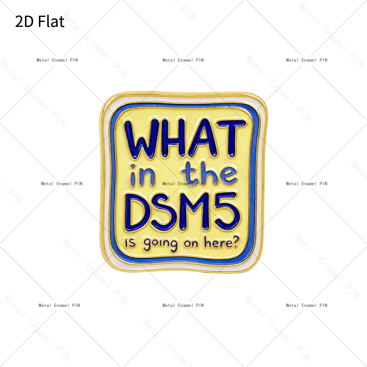 TEMU 2d Flat, Dsm5 Humor Pin - Funny Psychology-themed "what In The Dsm5 Is Going On Here?" Badge Suitable For Backpacks, Bags, Gifts For