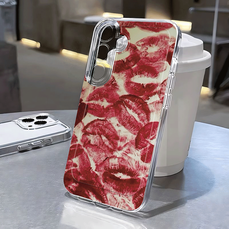 TEMU Phone Case - Full Screen Lipstick Print Cartoon Phone Case For Galaxy A02 A03s A04 A05s A06 A13 A14 A15 A16 5g A21s A22 A23 A24 A25 A26 A32 A34