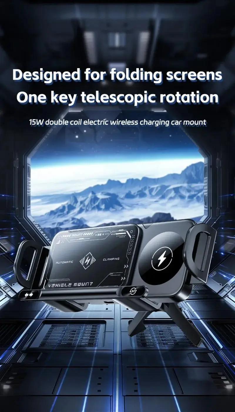 auto clamping car wireless charger stand infrared induction fast car charging station 90 rotation car phone holder mount support in car bracket for galaxy s25 s24 s23 note z fold 6 5 ultra for iphone 16 15 14 11 xiaomi Product details 0