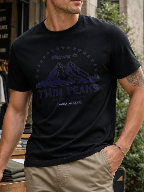 item picture new double town theme mens fashion t shirt short sleeve suitable for business casual and daily wear layering essential item