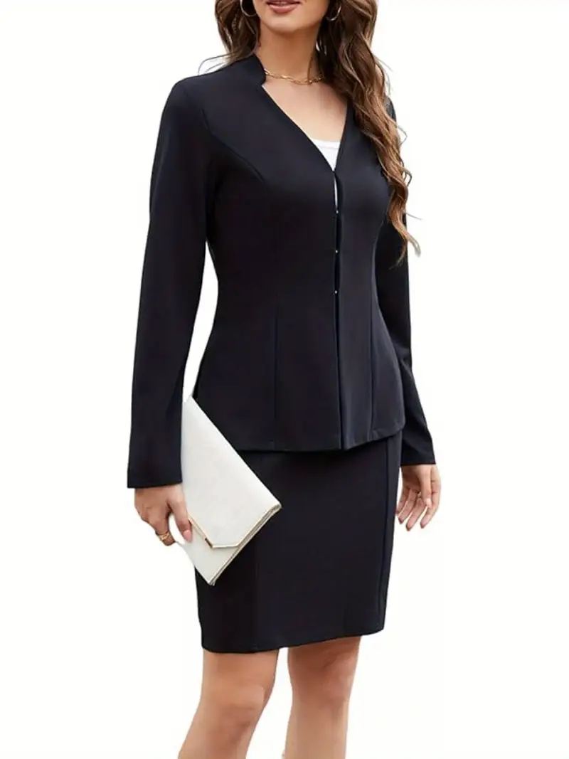 womens suits 2pcs skirt set business casual outfits long - Temu womens suits 2pcs skirt set business casual outfits long - Temu
