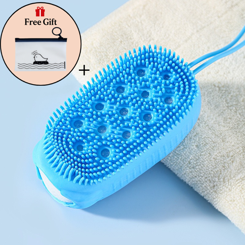 2pcs Loofah and Storage Bag Massage Back Scrubber Set