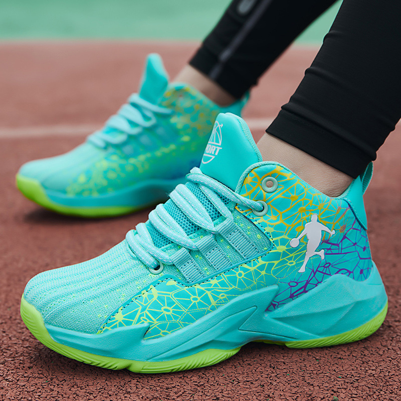 youth high-top basketball shoes - turquoise/green/purple/grey/pink/golden neon  -the-dark-like effect, breathable pu mesh & rubber sole, lace-up sports sneakers with arch & non-slip grip for   -   wear-resistant sneakers for running, gym, basketball training (ideal for teens & adults) -   options  , light up sneakers, shoes for school, sneakers for  , youth sneakers, for teenager Product details 0