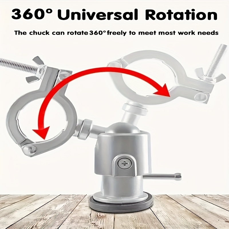 [Diy Projects] One Small Bracket, Electric Drill Bracket, Electric Grinding Bracket, Universal Bracket, 360 Degree Rotatable Multifunctional Bracket, Electric Drill Clip, Electric Drill Holder, Tool Stability Support|Metal Construction|Adjustable Height Stand