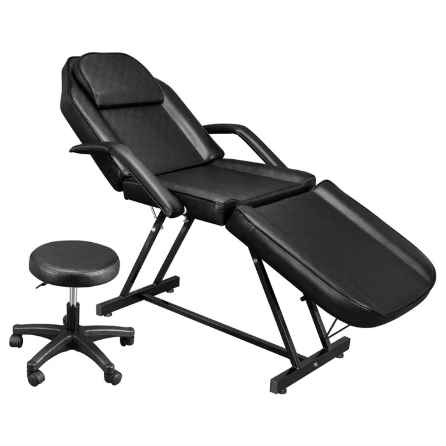 TEMU Lit facial hydraulique pour , lit d' pour chaise de tatouage hydraulique, table de lit facial multi- à 3 sections, lit de spa pour soins de