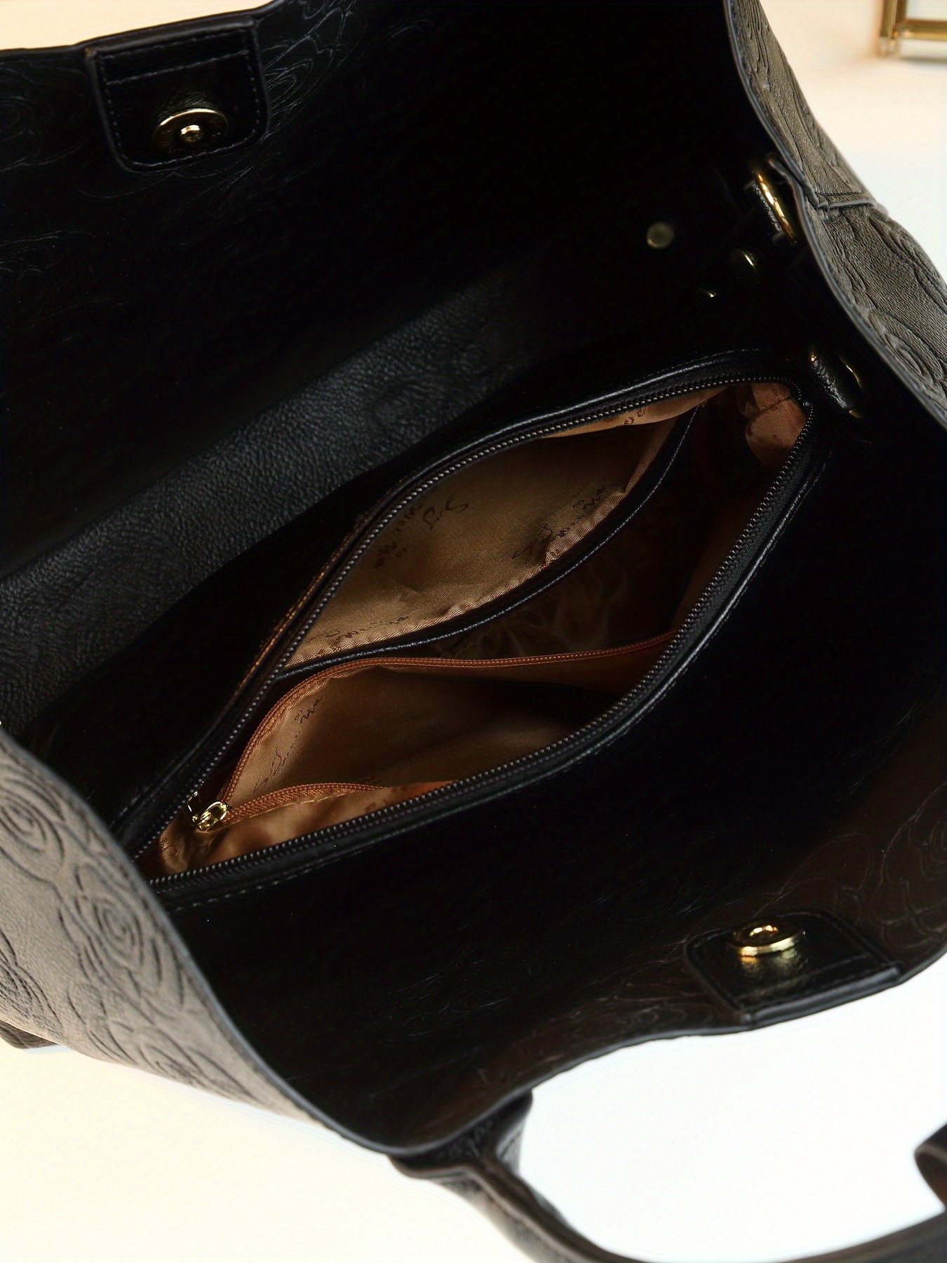 Tote bag with items inside