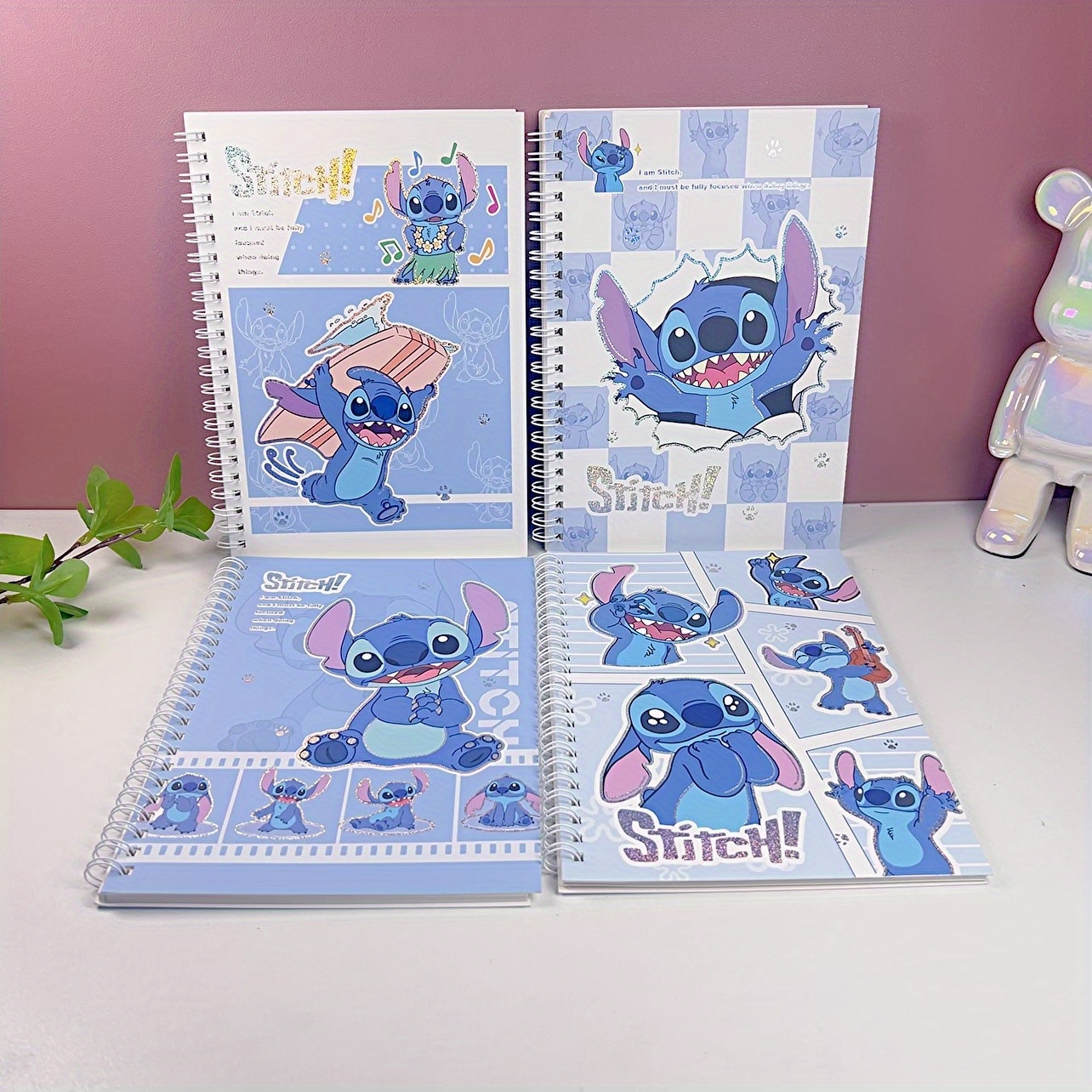 

A Disney Stitch Spiral Notebook With A Coil, Office Or School Gifts, Featuring A Cute Cartoon Design From & Stitch.