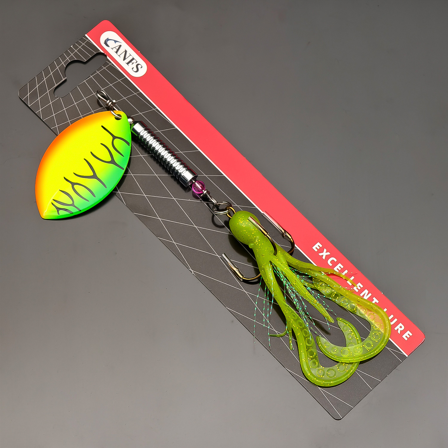 Image of Anfs 1pc Spinner 30g/1.05oz - Durable Metal Musky Fishing Lure With Options For Pike & Bass, Freshwater Fishing Accessory, Fishing Spinners, Multicolor Design, Outdoor