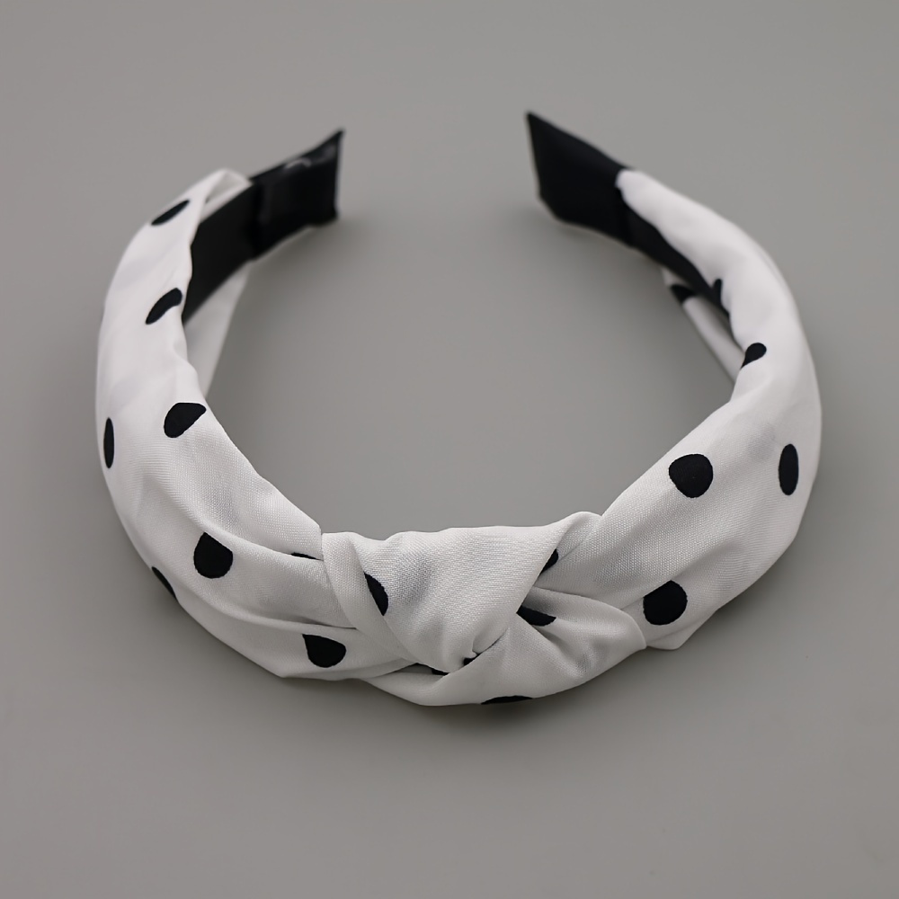 set 3 polka headbands non slip knotted - Temu display picture 1