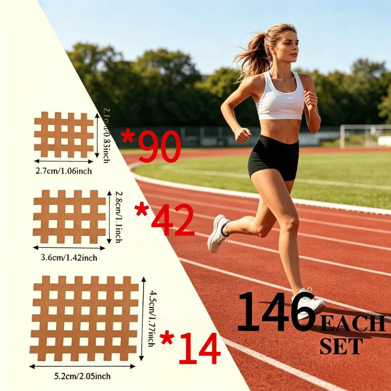 146-pack Cross Patches And Muscle Tapes Set, Self-adhesive Sports Pads, Flexible And Comfortable Stickers For Feet, Shoulders, And Elbows, Great For Yoga, Gym, Running, Dance, And , Essential