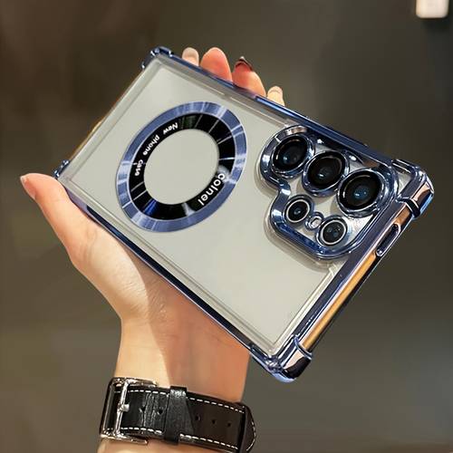 phone case plating magnetic wireless charge cases suitable for samsung suitable for galaxy s26 ultra s26 plus s26 s25 s24 ultra fe s23 ultra clear shockproof camera protection cover