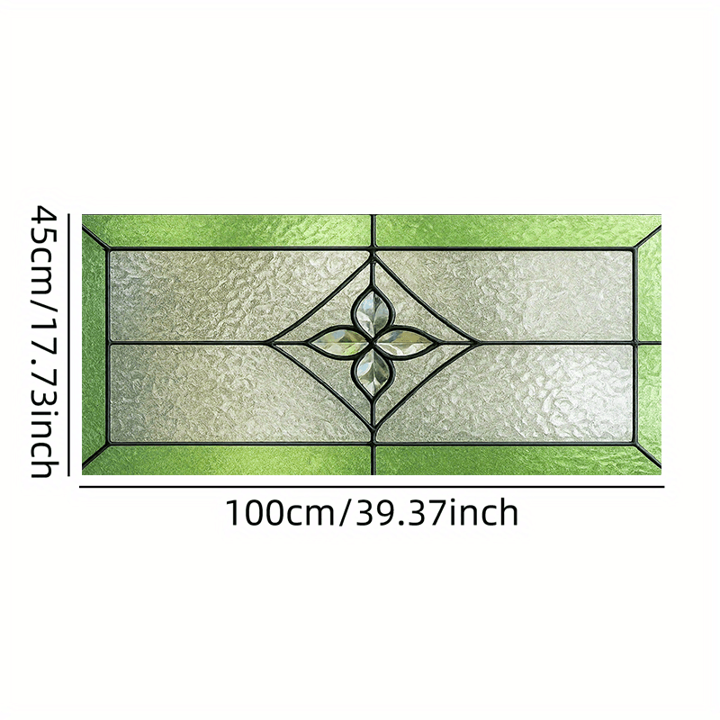 TEMU 1pc, Window Film, 2d Flat European Vintage Style Colorful Glass Sticker For Windows And Doors, Pvc Electrostatic Adhesive Decorative Film,