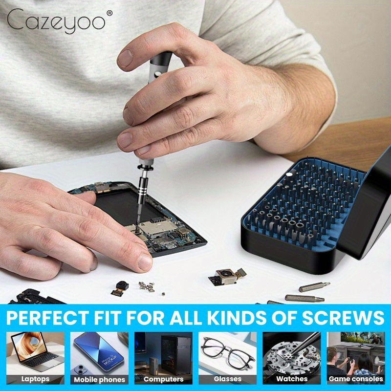 150 in 1 precision screwdriver set 120 bits full range small screwdriver set magnetic mini repair tool kit for ring doorbell laptop switch ps5   macbook iphone watch glasses navy blue Product details 4