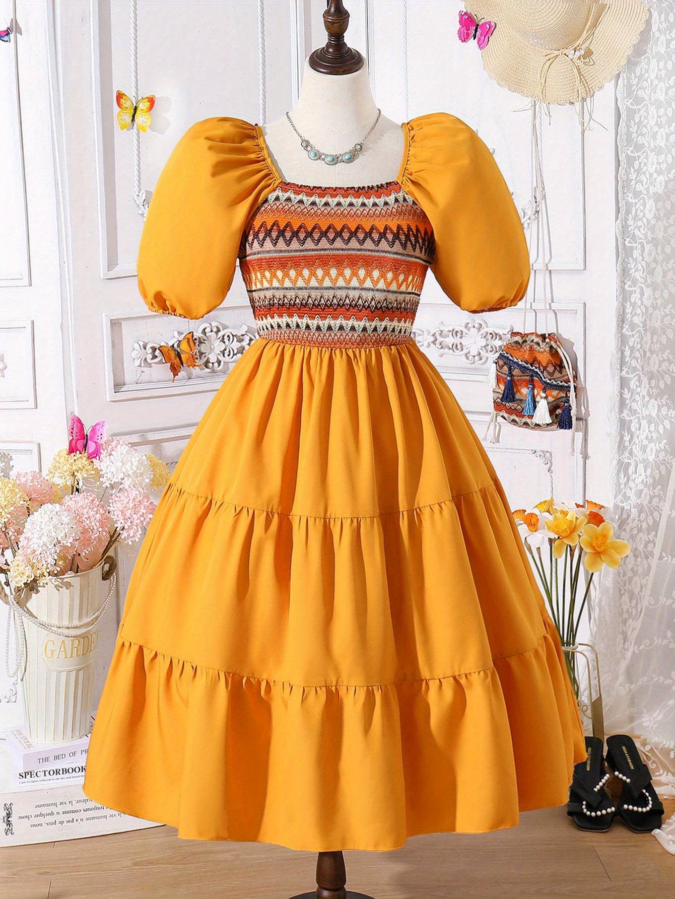 knee length dresses for ladies 6M To 18Y Kids Baby Girls Teen Summer Dress Women Midi Dress Children –  Mega Mart Center