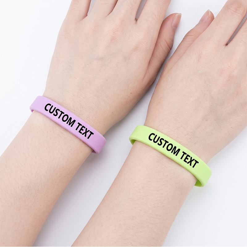 100pc Custom Glow-in-the-Dark Silicone Bracelets Set