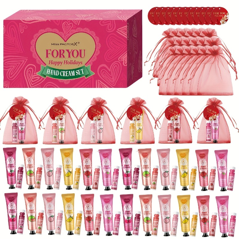 TEMU This 96-item Features Hand Lotion, Lip Moisturizer, A Tote Bag, And Greeting Cards. Perfect For Christmas, Thanksgiving, Office Use, And As A