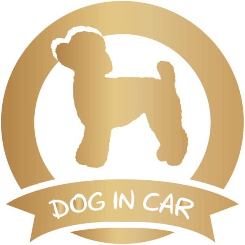 TEMU 【商品名】プードル犬ステッカー | 車の中の犬 , ペットオーナー グッズ, 食料品, シングルアイテム, 車, バッジ, デカール, デコレーション, アウトドア, 楽しい, ヒューマン, ファッション, ビニール素材, ゴールデンカラー