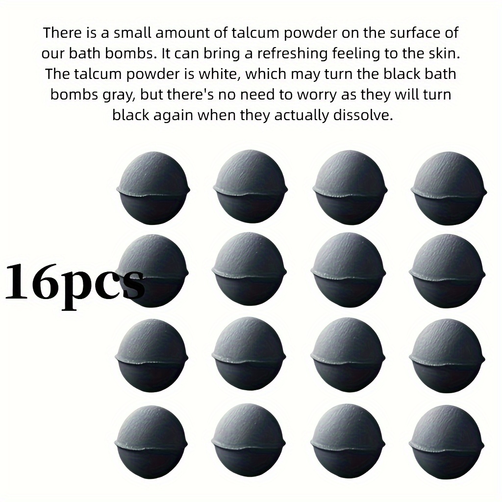 16pcs Bath Salt Balls 15g/0.53oz Each, Black Gift Bag Pack, Gothic Gift, Halloween Present