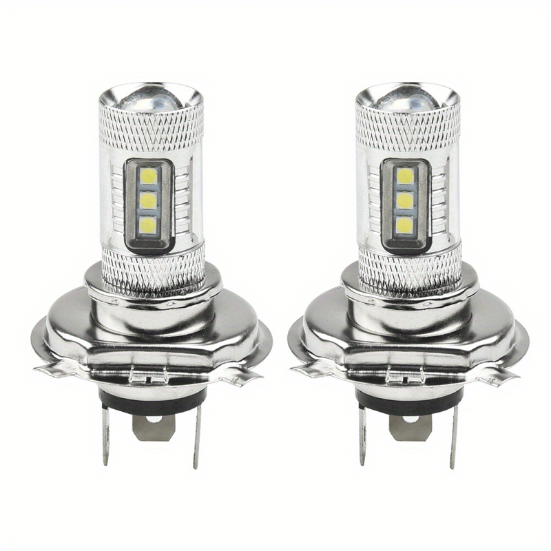 TEMU 2pcs H4 9003 Hb2 80w 16smd Led Headlight Fog Lamp High/high Beam 6000k Light Bulb Drl Led Headlights, Motorcycle Lights, High Beam Bulb,