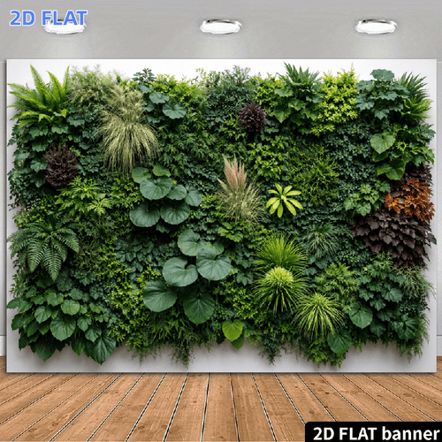 2d flat 1pc monstera eriocaulon foliage wall panel high density fabric backdrop suitable for photo studio background wedding decor with vibrant hd botanical durable hanging for entrance events 2d flat