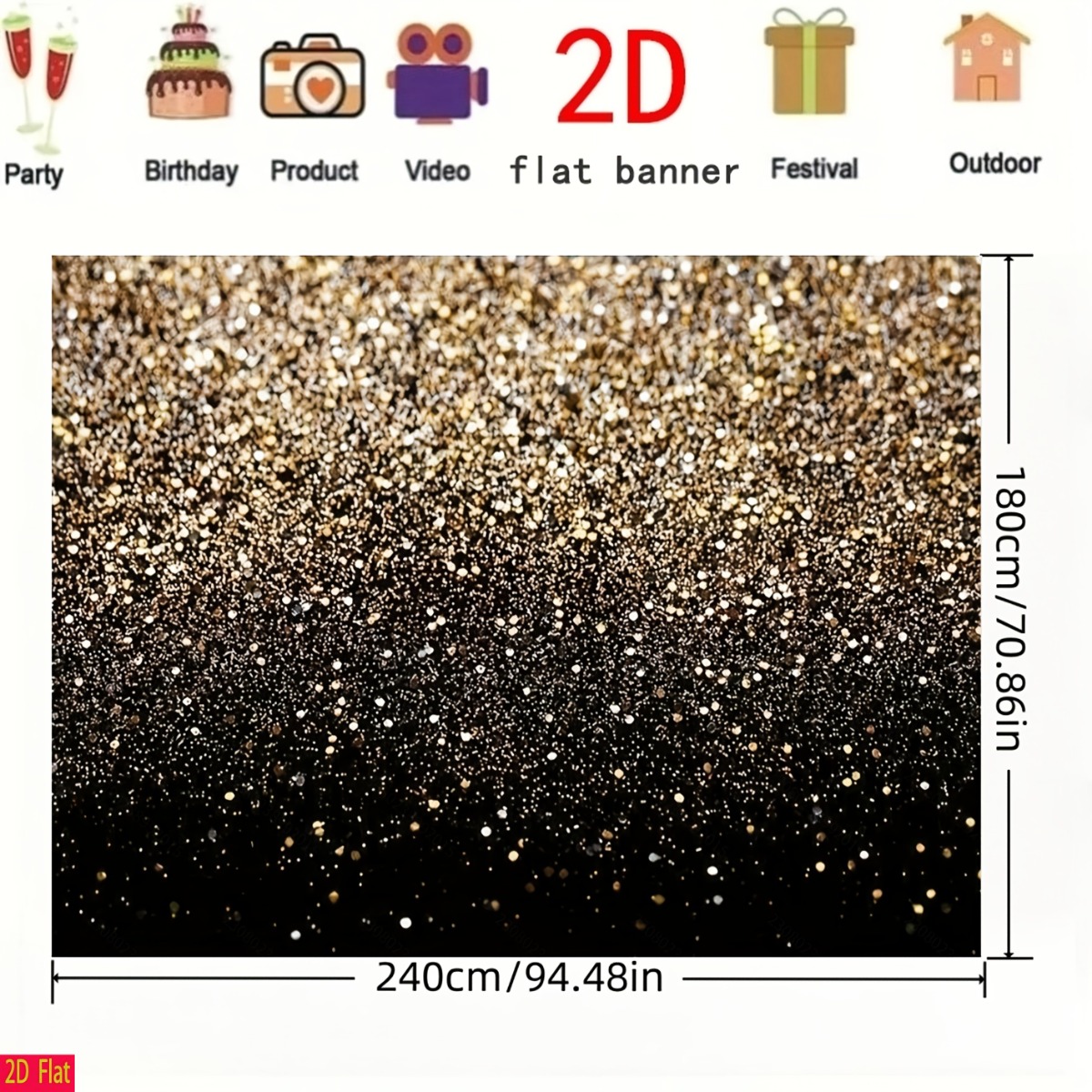 Black and Golden Backdrop for Photography