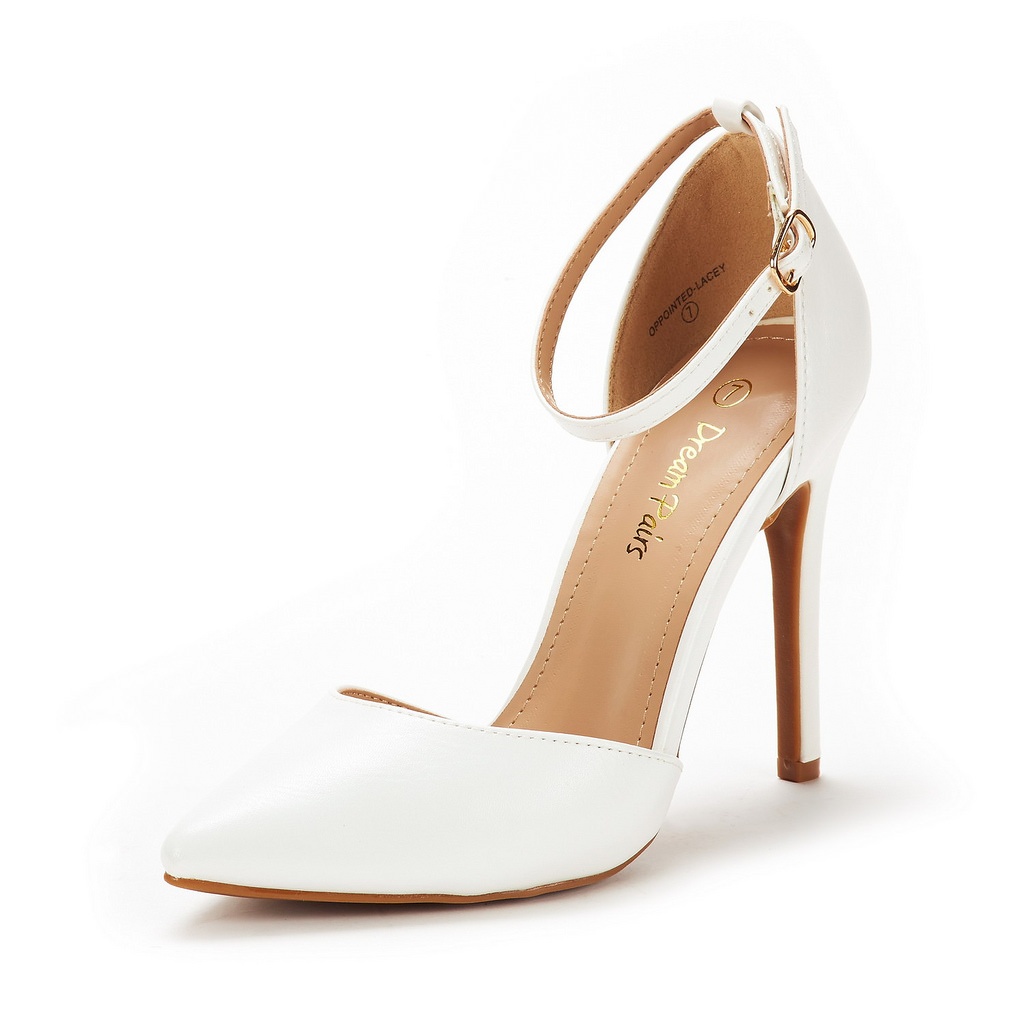 Image of Dream Pairs Women's High Stiletto Heels With Pointed Toes And Ankle Straps For Weddings And Bridal Dresses, Women Shoes