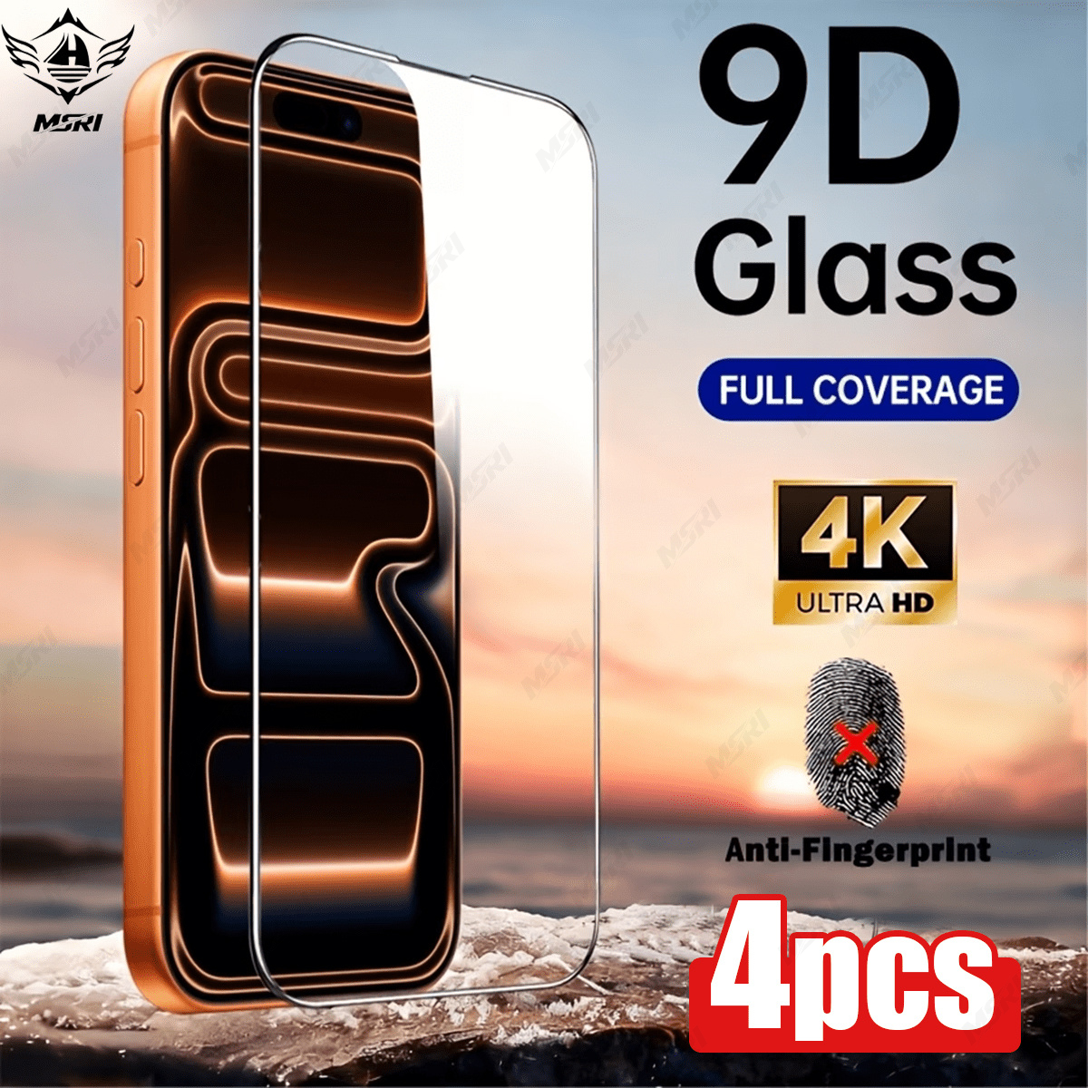 TEMU 4pcs ( ) 9d Full Coverage Tempered Glass Screen Protectors - Compatible With For Iphone 18 Pro/18 Pro Max/17 Pro Max/17 Air/16 Pro Max/15 Pro