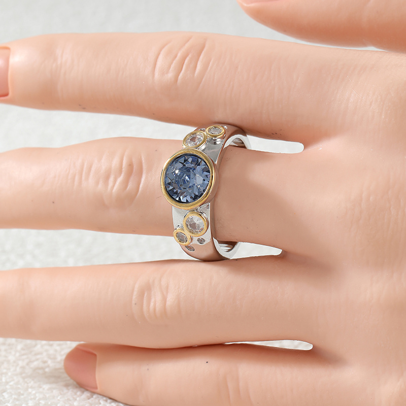 Women's Unique Dual-Color Asymmetrical Bubble Ring