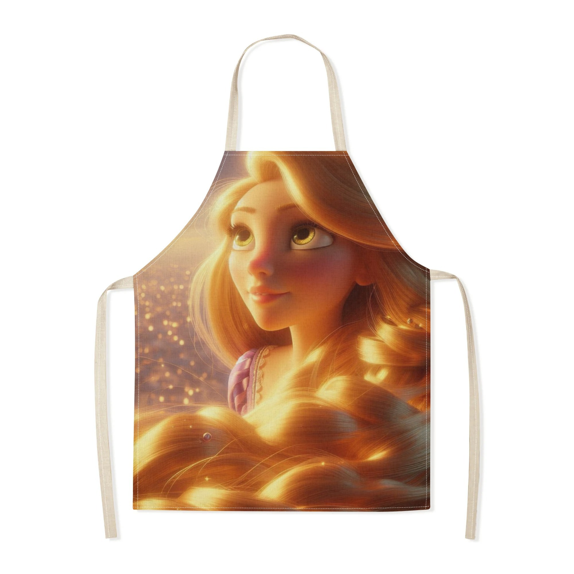 disney   waterproof apron - vibrant cartoon princess design,   polyester, ideal for home, restaurants, cafes & supermarkets details 6