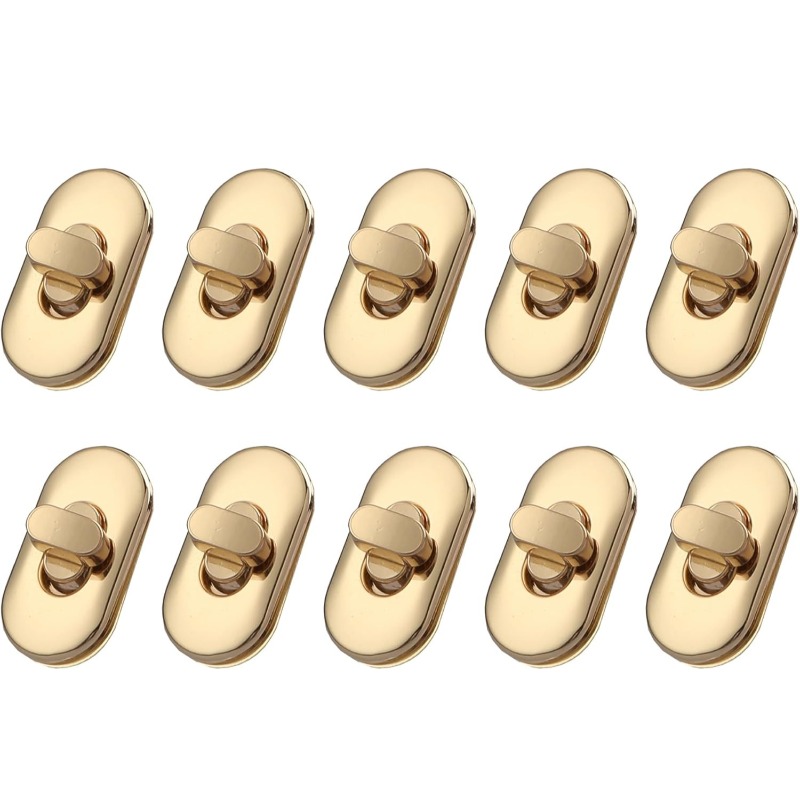 TEMU 10 lots de fermoirs à verrouillage par , boucles à verrouillage pivotant pour portefeuille, fermoirs pour sac, clips métalliques, accessoires de