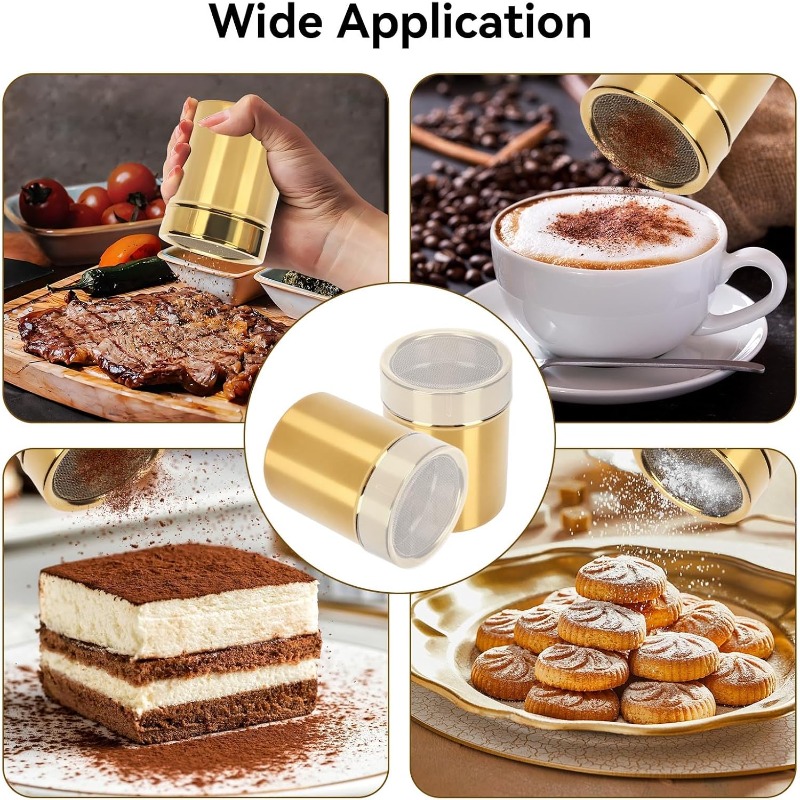 2pcs Powdered Sugar Shaker Duster with Lid