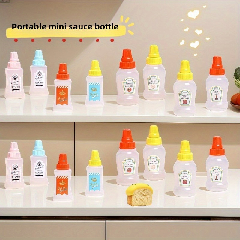 TEMU 16pcs 0.78oz/23ml Plastic Squeeze Condiment Bottles, Dispensers For Ketchup, Salad Dressings, Sauces - Kitchen And Restaurant Use