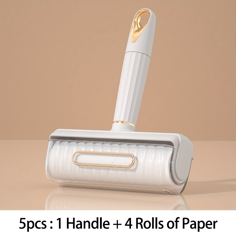 TEMU 5pcs-pack Heavy Duty Tear-off Lint Roller Set With Adhesive Paper- Strong Adhesive Fabric Lint Remover For Clothes, Furniture, Sheets, Pet Hair,